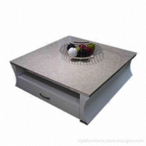 Coffee table, square, marble top